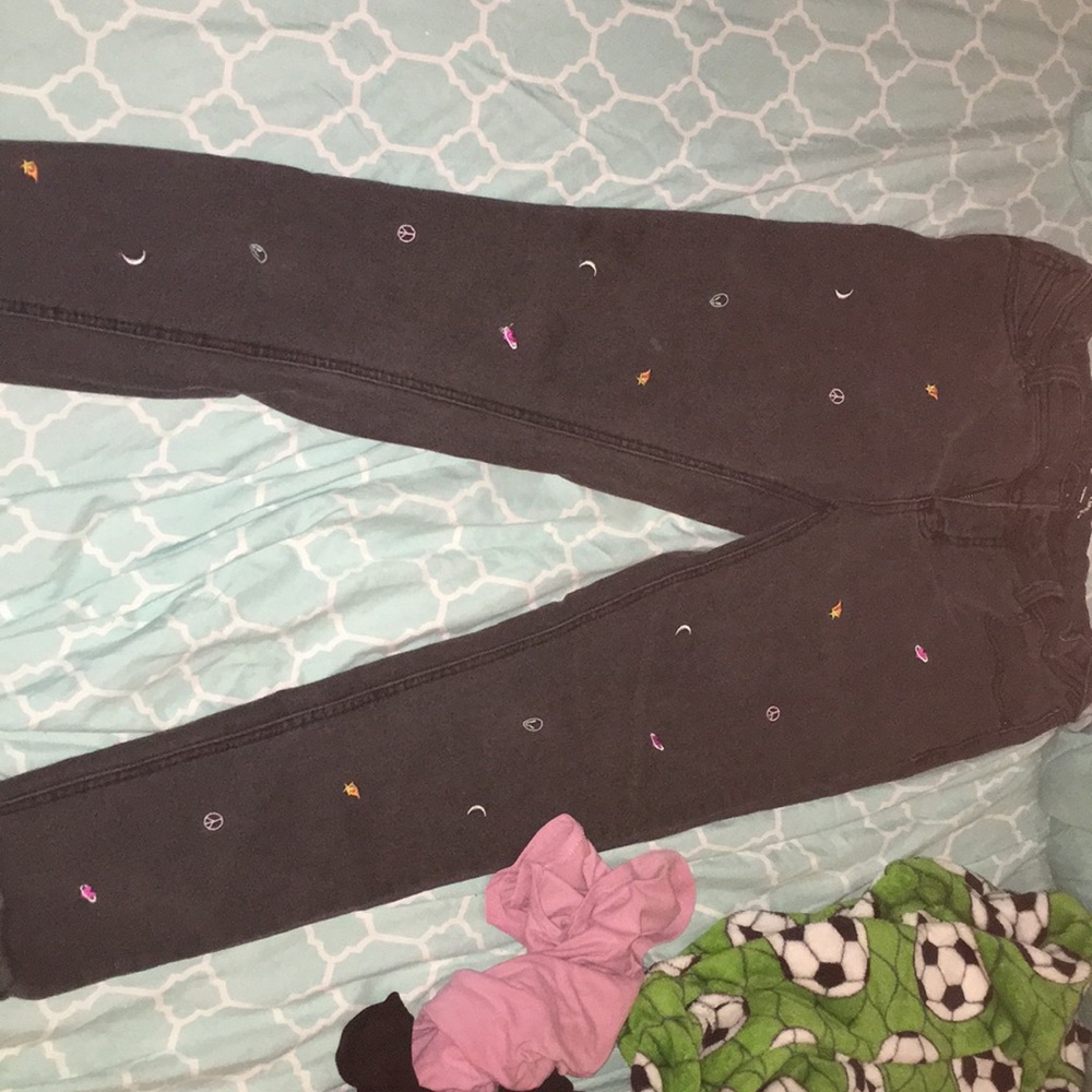 Black emoji jeans